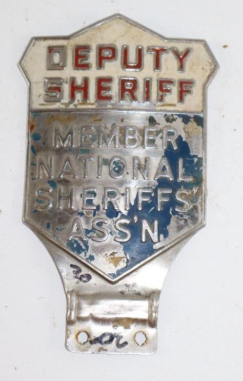 Embossed Deputy Sherif Member National Sherif Ass'n License Plate Topper: 2.75" x 5.5"
