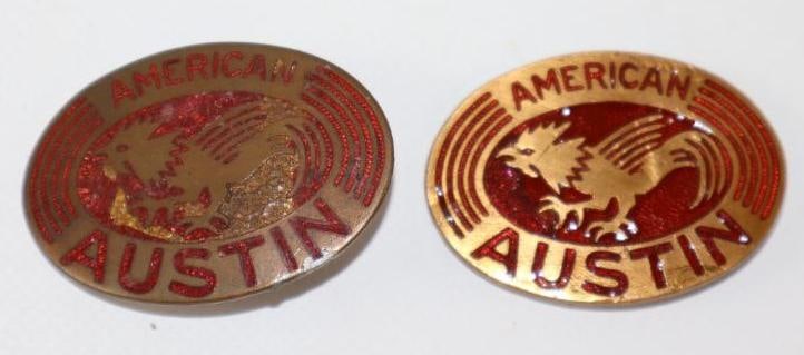 Group of 2 1930-1935 American Austin Radiator Emblem Badges (1 of 2)