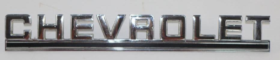 1970's Chevrolet Motor Car Co Radiator Emblem Script: 14" x 2"