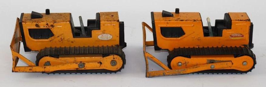 Group of 2 1980's Tonka Pressed Steel Construction T6 Bulldozers (1 of 4)