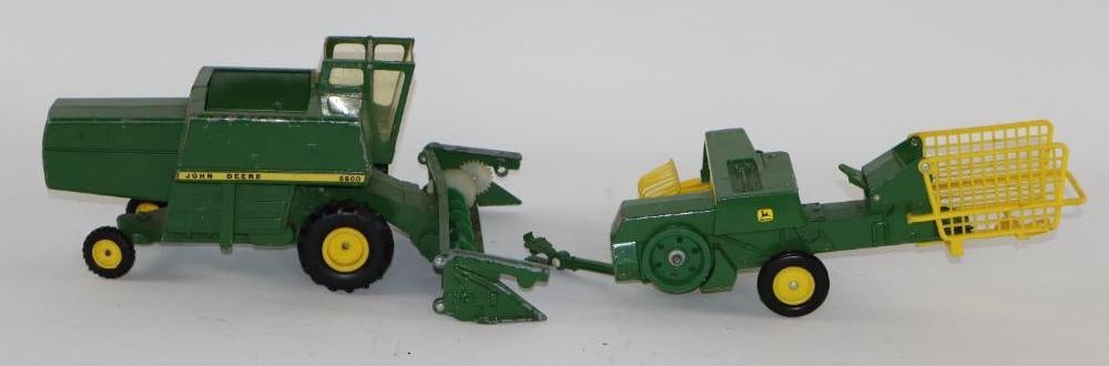 1980's Ertl John Deere 6600 Combine and Hay Baler (1 of 5)