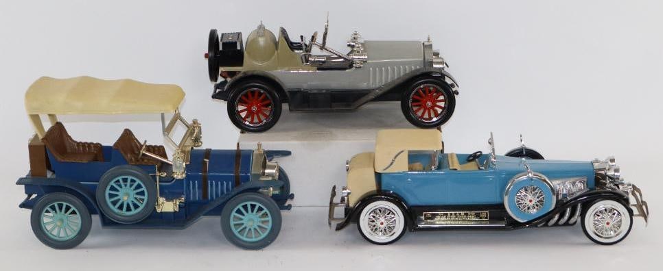 Group of 3 Jim Beam Touring Car Decanters: largest 16"