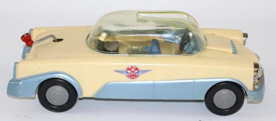 1950's Ideal Bubbletop Talking Special Agent Police Car: missing the guns and siren, 15"