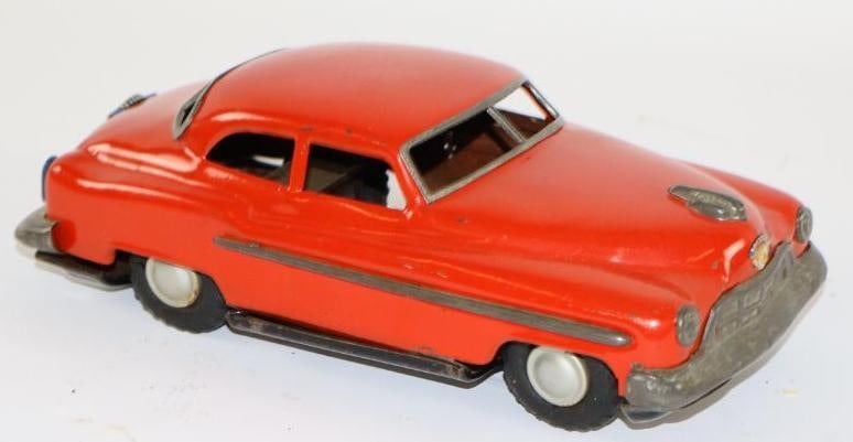 1950's Red Cadillac Coupe Friction Tin Toy Car from Japan (1 of 3)
