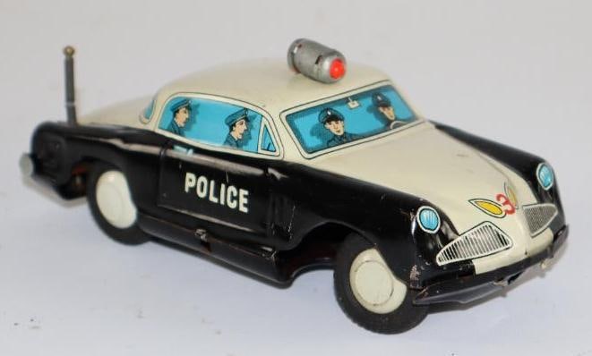 1950's-1960's Marusan Toys Volkswagen Karmann Ghia Police Tin Toy Car from Japan (1 of 3)