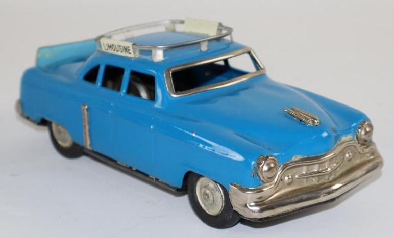 1940's-1950's Blue Airport Limousine Friction Litho Tin Toy Car from Japan (1 of 3)