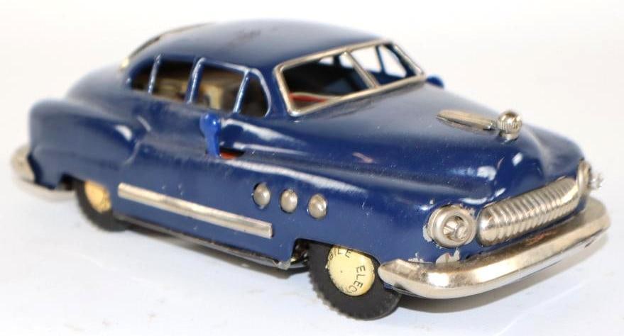 1940's-1950's Momoya Electromobile Blue Tin Toy Car from Japan (1 of 3)