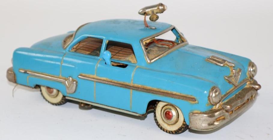 1940's-1950's Momoya Electromobile Blue Tin Toy Car from Japan (1 of 3)