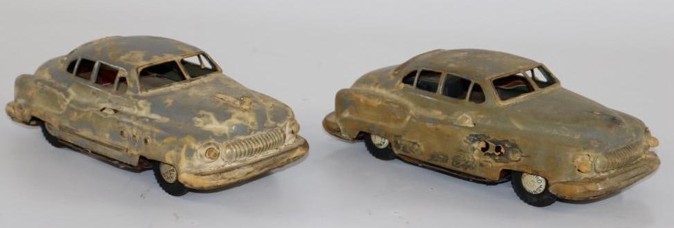 Group of 2 Gray Momoya Electromobile Tin Toy Cars from Japan (1 of 3)