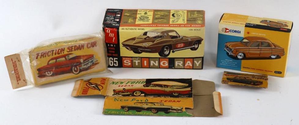 Group Of Five Friction Toy Car Original Boxes (1 of 2)