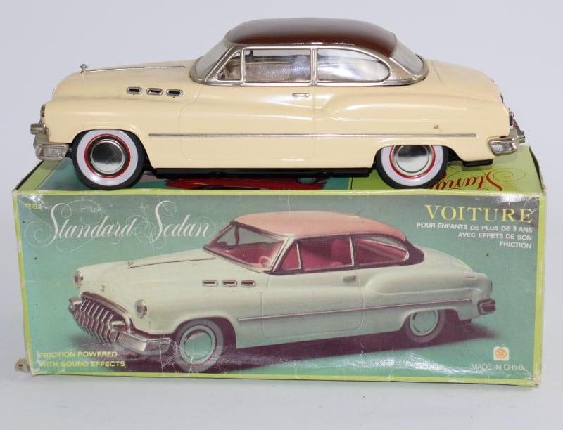 1950's Standard Sedan by Voiture Friction Tin Toy Car w/ Box: 11"