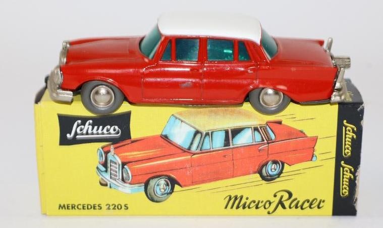 1950's Mercedes 220S Micro Racer Wind Up Tin Toy Car by Schuco w/ Box (1 of 3)