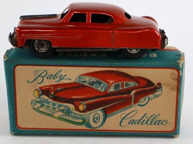 1940's Baby Cadillac Sedan Friction Tin Toy Car w/ Box (1 of 3)