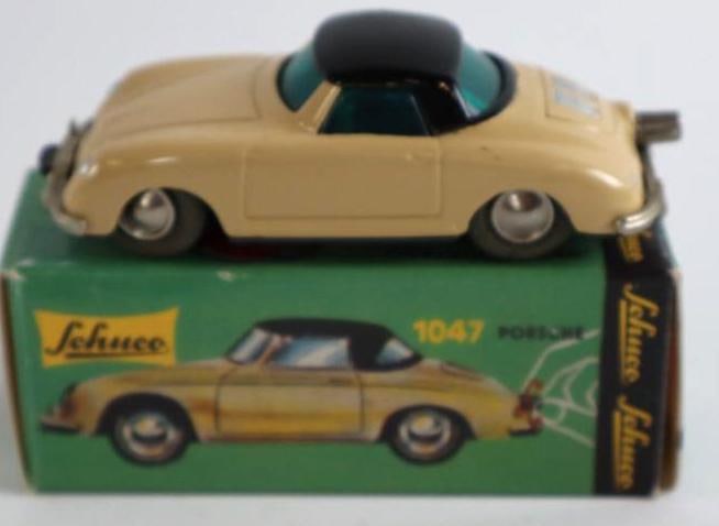 1950's Schuco 10-47 Porsche Wind Up Micro Racer Tin Toy Car w/ Box (1 of 3)