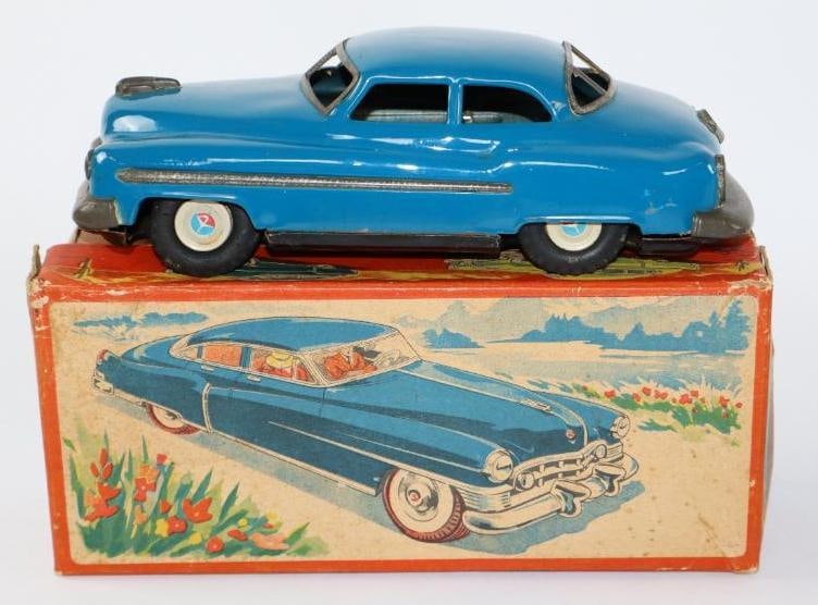1940's Sedan Friction Tin Toy Car w/ Box (1 of 3)