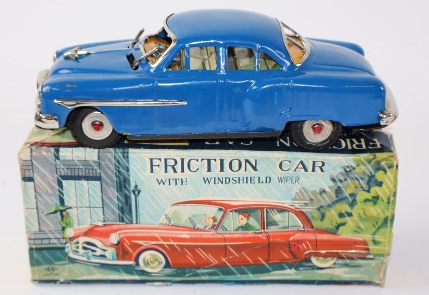 1940's Nomura Sedan Friction Tin Toy Car w/ Box: 8"