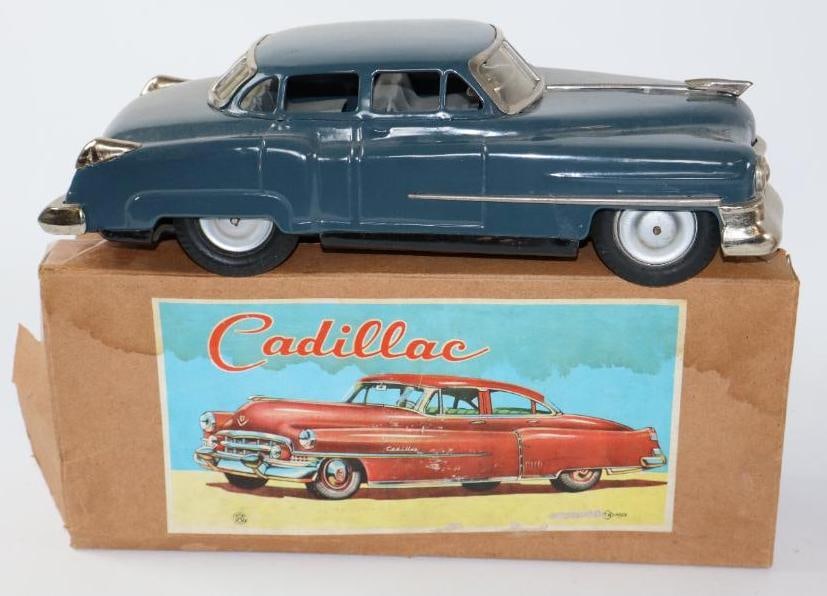 1950's Nomura Cadillac Sedan Friction Tin Toy Car w/ Box (1 of 3)
