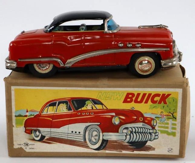 1950's Nomura New Buick Friction Tin Toy Car w/ Box (1 of 3)