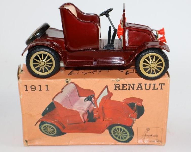 1911 Frankonia Renault Scale Model Friction Tin Toy Car w/ Box: 6.5"