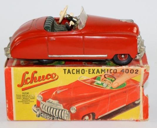 1940's Schuco Tacho-Examico 4002 Coupe Convertible Tin Toy Car w/ Box (1 of 3)