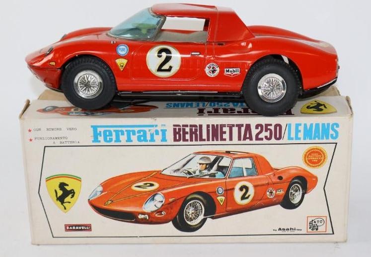 1960's Ferrari Berlinetta 250/Lemans Battery Operated Toy Car by Asahi Toys w/ Box (1 of 3)