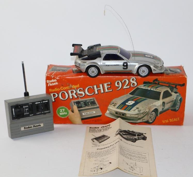 1980's Porsche 928 Remote Controlled Radio Shack 1/16th Scale Car in Original Box (1 of 3)