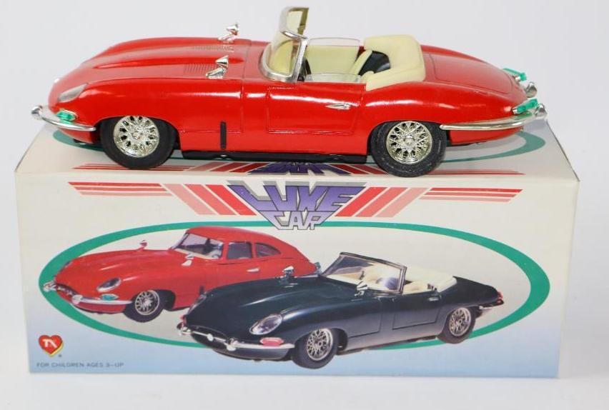 Jaguar E Type Convertible Tin Toy by Luxecar w/ Box: 12.5". This is a friction toy and it is working properly.