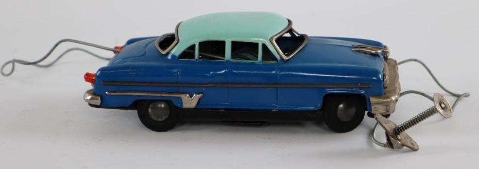 1940's-1950's Masuya Blue Sedan Battery Operated w/ Remote Control Tin Toy Car from Japan (1 of 3)