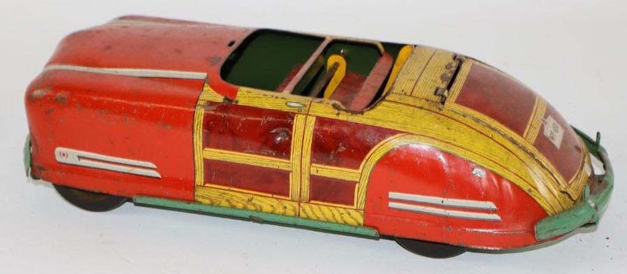 1940's Wyandotte Woody Convertible Coupe Tin Toy Car (1 of 3)