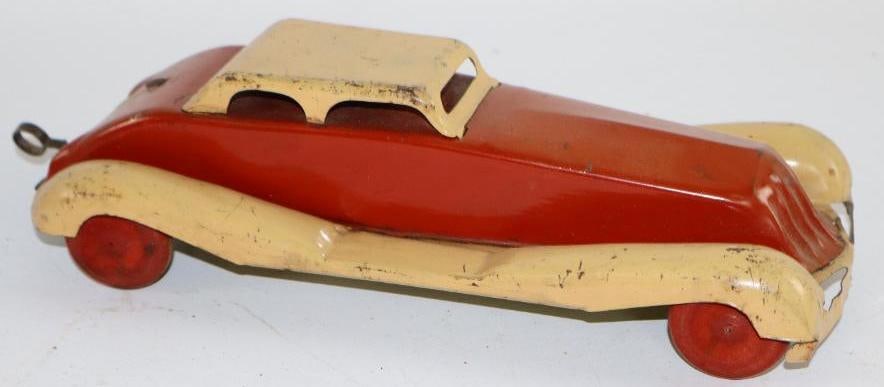 1920's Two Door Coupe Wind Up Car w/ wooden wheels (1 of 3)