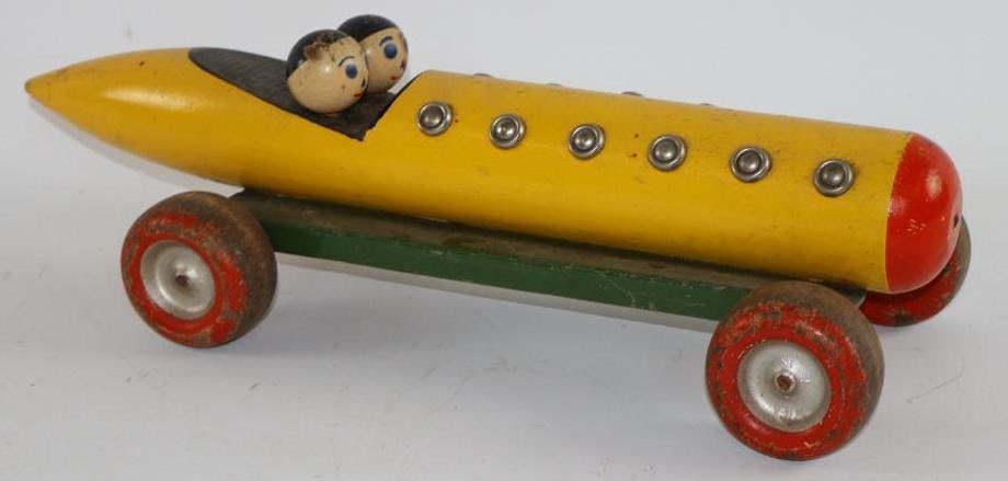 1920's A Ted Toy Wooden & Metal Race Car: 20"