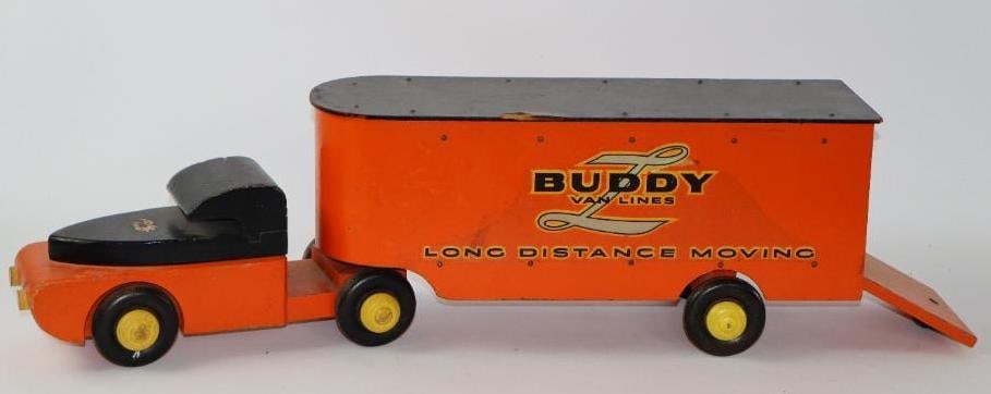 1930's Buddy L Van Lines Wooden Semi Truck (1 of 3)
