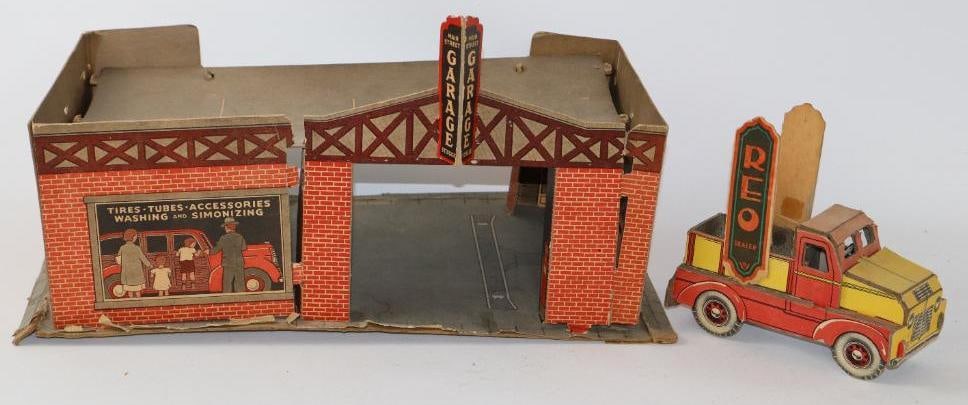 1930's Built-Rite Main Street Garage & Reo Advertising Truck (1 of 3)