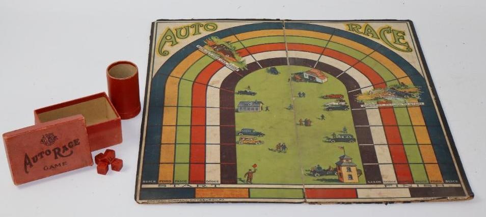 1920's Orotech Game of Auto Race w/ Some Accessories: 19"