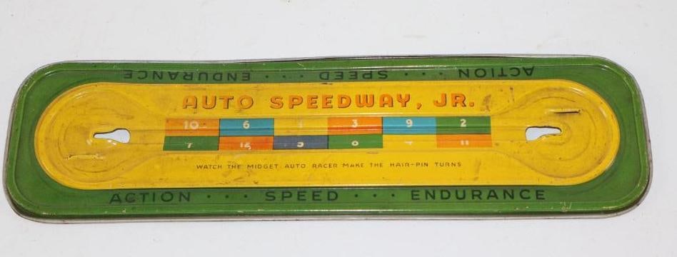 1920's Auto Speedway Jr. Tin Litho Race Game (1 of 2)