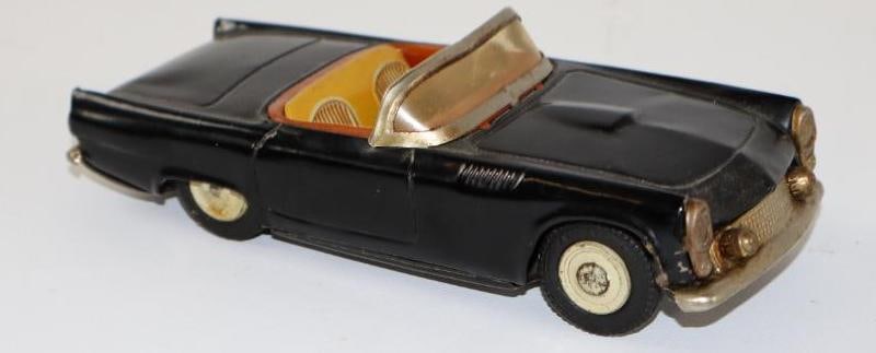 1950's -1960's Bandai Black Coupe Convertible Friction Tin Toy Car From Japan (1 of 3)