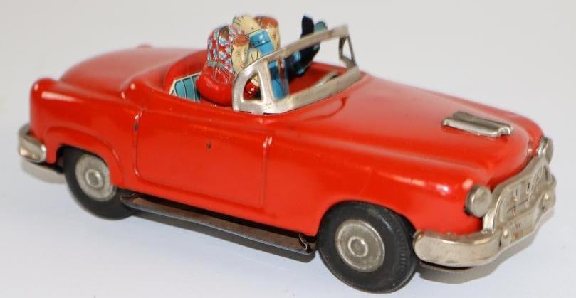 1950's -1960's Cadillac 2 Seater Convertible Friction Tin Toy Car From Japan (1 of 3)