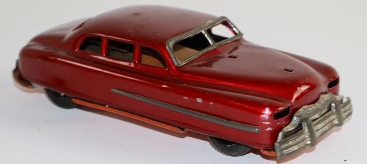 1950's - 1960's Dark Red Sedan Friction Toy Tin Car From Japan (1 of 3)