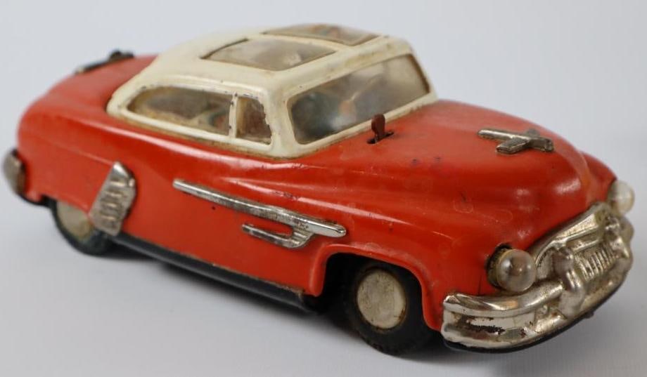 1950's -1960's Pontiac Coupe Taxi Battery Operated Toy Tin Car (1 of 3)