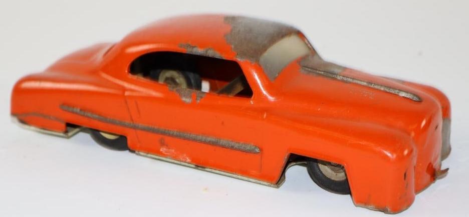 1950's -1960's Orange Coupe Friction Toy Tin Car From Germany (1 of 3)