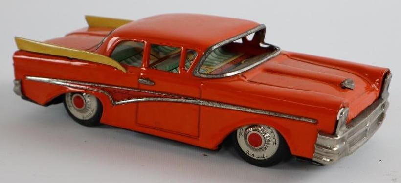 1950's -1960's Asahi Toy Co. Ford Fairlane Coupe Friction Tin Toy Car From Japan (1 of 3)