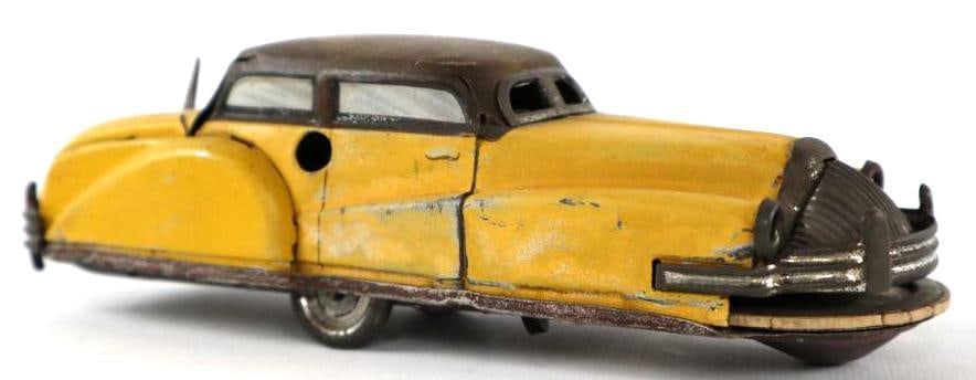 1950's -1960's Joustra Model 2005 Wind Up Tin Toy Car From France: 6.25" missing key