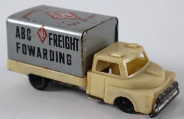 1950's -1960's ABC Freight Forwarding Truck "Route Of The Red Diamond" Hand Driven From Japan: 4.25" truck body is made of plastic