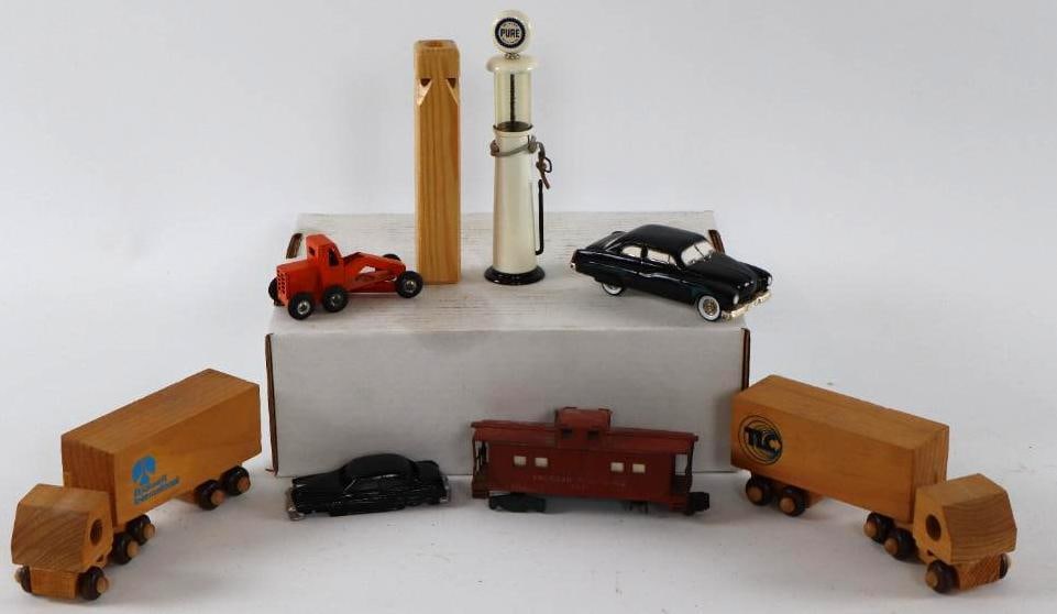 1950's - 1960's Group Of Transportation Related Toys & Pure Visible Pump (1 of 2)