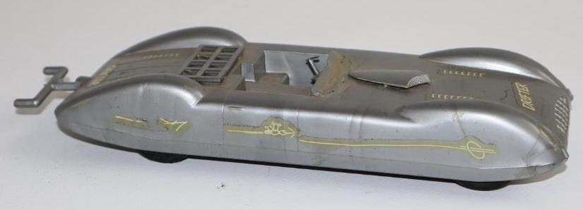 1960's Hawk Model Drifter Rubber Band Driven Toy Car: missing one wheel, 6.5"