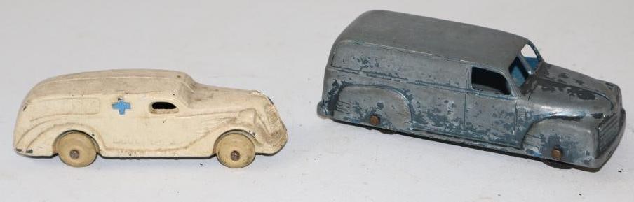 1940's Group of Two Tootsie Toy Delivery Van & Ambulance Die Cast (1 of 3)