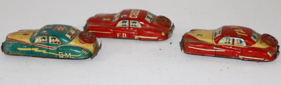 Group of Three Emergency Vehicle Tin Type Friction Toy Cars (1 of 3)