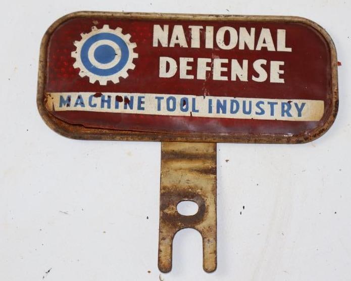 National Defense Machine Tool Industry license Plate Topper (1 of 2)