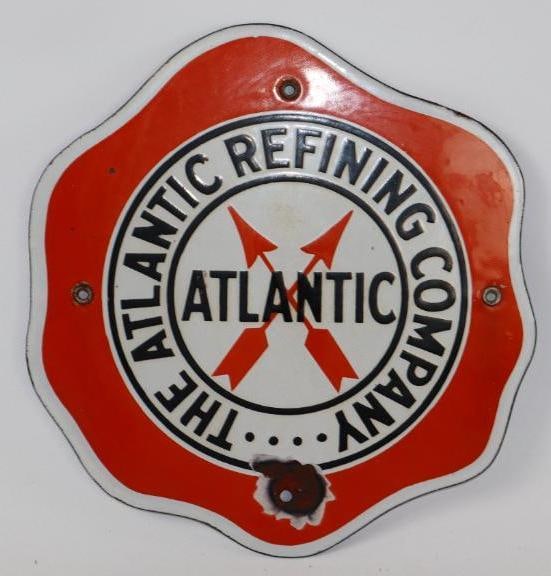 Atlantic Refining Co. Porcelain Pump Plate Sign (1 of 2)