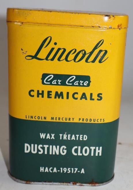 Lincoln Mercury Wax Treated Automotive Dusting Cloth Advertising Tin (1 of 2)
